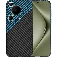 Custodia per Huawei Pura 70 Ultra, Techsuit, Carbonite FiberShell, Nero Bleu — 3