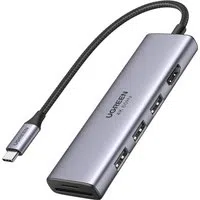 Hub USB-C UGREEN CM511 (60383), 3 x USB-A 3.2 - 1 x HDMI - 1 x SD - 1 x microSD, Grigio — 3
