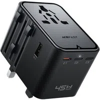 Caricabatterie da rete Acefast Z8 Travel, 45W, 3A, 2 x USB-A - 3 x USB-C, Nero — 3