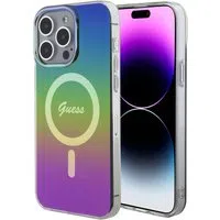 Custodia MagSafe per Apple iPhone 15 Pro, Guess, IML Iridescente, Multicolore — 3