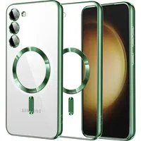 Custodia MagSafe per Samsung Galaxy S23+ S916, Techsuit, Luxury Crystal, Verde Chiaro — 3
