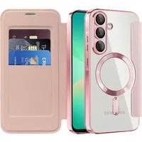 Custodia MagSafe per Samsung Galaxy A26 A266, Techsuit, SmartMag Book, Rosa — 3