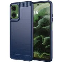 Custodia per Motorola Moto G35, Techsuit, Carbonio, Blu — 3