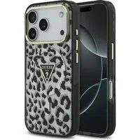 Custodia MagSafe per Apple iPhone 17 Pro, Guess, Leopard Glitter, Nera — 3