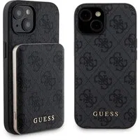 Custodia MagSafe per Apple iPhone 15, Guess, Powerbank 4G Metal Logo, Nera — 3