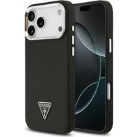 Custodia MagSafe per Apple iPhone 17 Pro, Guess, Logo Triangolo Granulato, Nera — 3