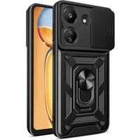 Custodia per Xiaomi Poco C65 / Redmi 13C, Techsuit, CamShield, Nera — 3