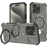 Custodia per Apple iPhone 15 Pro Max, Techsuit, Carbon Shield Pro, Fumo — 3