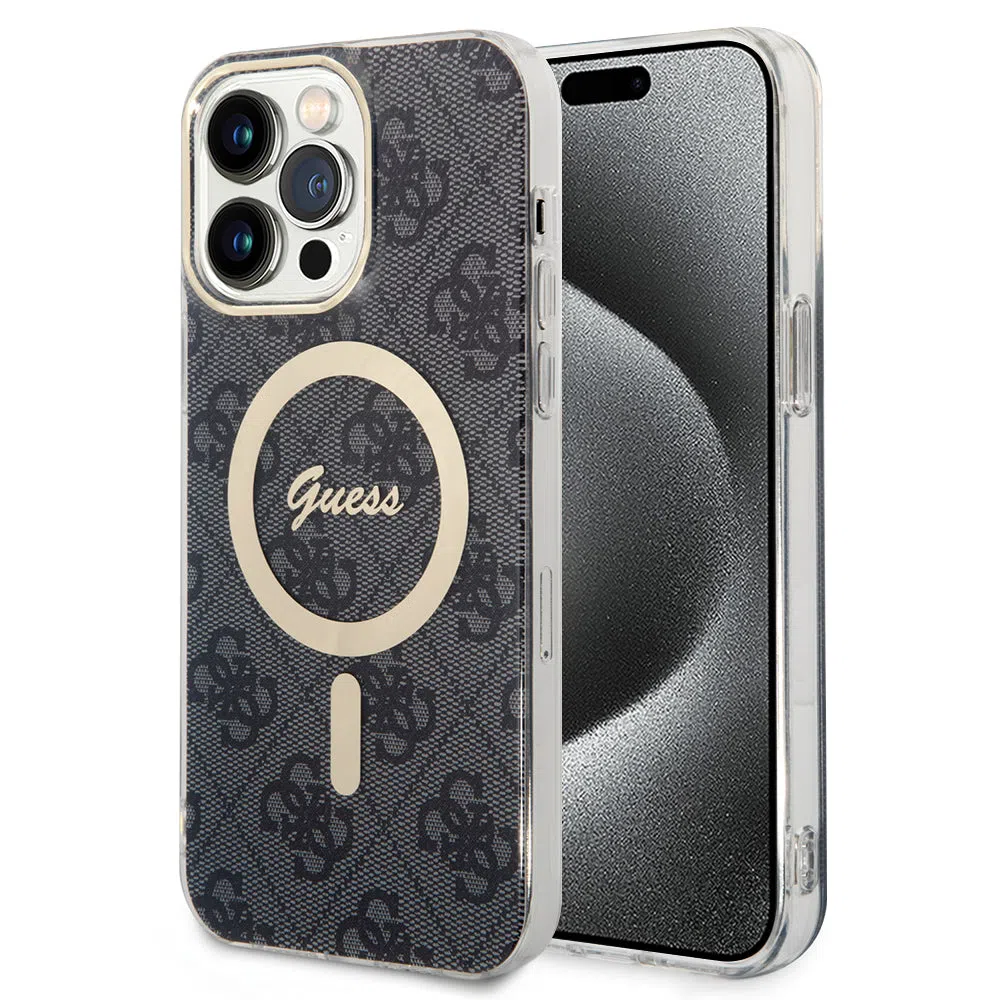 Custodia MagSafe per Apple iPhone 15 Pro, Guess, 4G IML, Nera — 2