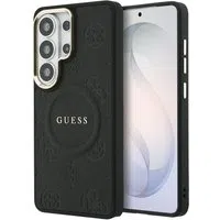 Custodia MagSafe per Samsung Galaxy S26 Ultra S948, GUESS, Saffiano Peony Embossed Ring, Nera — 3