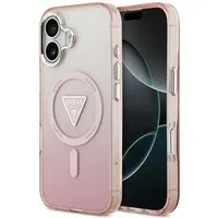 Custodia MagSafe per Apple iPhone 17, Guess, Logo Triangolo Gradiente IML, Rosa — 3