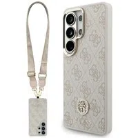 Custodia MagSafe per Samsung Galaxy S26 Ultra S948, GUESS, 4G Big Rhinestone Triangle Strap, Rosa — 3