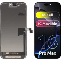 Display con Touchscreen JK per Apple iPhone 16 Pro Max, con Cornice, Versione LCD In-Cell IC Movable, Nero — 3