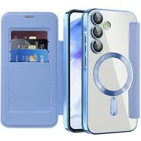 Custodia MagSafe per Samsung Galaxy A55 5G A556, Techsuit, SmartMag Book, Blu — 3