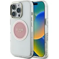 Custodia MagSafe per Apple iPhone 16 Pro Max, Guess, IML Metal Colored Circle, Rosa — 3