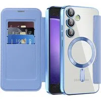 Custodia MagSafe per Samsung Galaxy S23 FE S711, Techsuit, SmartMag Book, Blu — 3