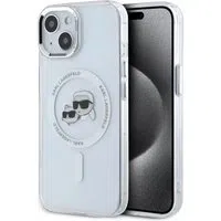 Custodia MagSafe per Apple iPhone 15, Karl Lagerfeld, IML Metal Karl & Choupette's Heads, Bianca — 3