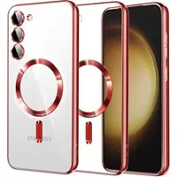 Custodia MagSafe per Samsung Galaxy S23+ S916, Techsuit, Luxury Crystal, Rossa — 3
