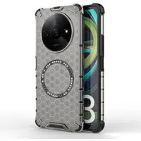 Custodia MagSafe per Xiaomi Redmi A3x / A3, Techsuit, HoneyComb Shield, Nera — 3