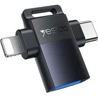 Adattatore OTG Lightning / USB-C - USB-A Yesido GS35, Grigio — 3