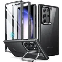 Custodia per Samsung Galaxy S23 Ultra S918, ESR, Shock Armor Kickstand, Nera Trasparente — 3