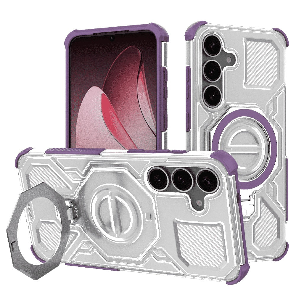Techsuit Custodia per Samsung Galaxy S25 S931, Techsuit, Carbon Shield Pro, Viola