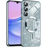 Custodia MagSafe per Samsung Galaxy A15 5G A156 / A15 A155, Techsuit, Luxury Glitter, Blu