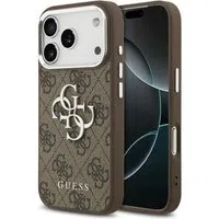 Custodia per Apple iPhone 17 Pro, Guess, Big 4G Logo Classic, Marrone Argentato — 3
