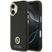 Custodia MagSafe per Apple iPhone 17, Guess, Grained Strass Logo, Nera — 3