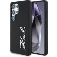 Custodia per Samsung Galaxy S25 Ultra S938, Karl Lagerfeld, Silicone Sign Metal Logo, Nera — 3