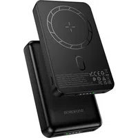 Batteria Esterna Wireless Borofone BJ82 Dawn, 5000mAh, 10W, 1 x QI - 1 x USB-A, Nera — 3