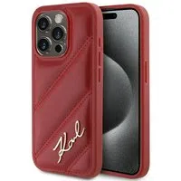 Custodia per Apple iPhone 15 Pro Max, Karl Lagerfeld, Diagonal Quilted Script, Rosa — 3