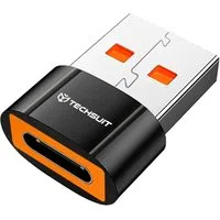Adattatore Dati e Ricarica USB-C - USB-A Techsuit A7 HyperPort, Nero Arancione — 3
