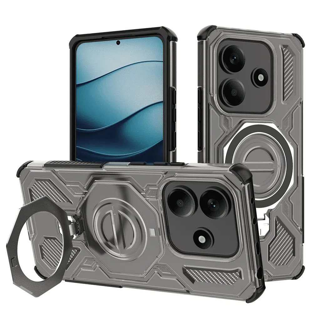 Custodia per Xiaomi Redmi Note 14 5G, Techsuit, Carbon Shield Pro, Fumè — 2