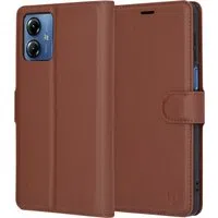 Custodia per Motorola Moto G14, Techsuit, Leather Folio, Marrone — 3