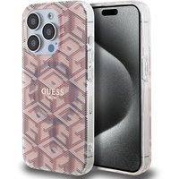 Custodia MagSafe per Apple iPhone 15 Pro, Guess, IML Gcube, Rosa