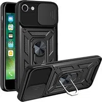Custodia per Apple iPhone SE (2022) / SE (2020) / 8 / 7, Techsuit, CamShield, Nera — 3