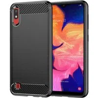 Custodia per Samsung Galaxy A10 A105 / M10 M105, Techsuit, Carbonio, Nera — 3
