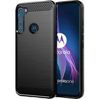 Custodia per Motorola One Fusion+, Techsuit, Carbonio, Nera — 3
