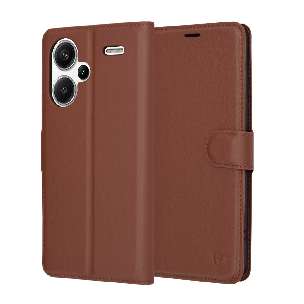 Custodia per Xiaomi Redmi Note 13 Pro+, Techsuit, Leather Folio, Marrone
