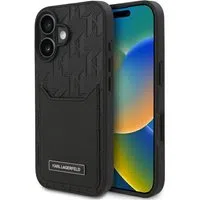 Custodia per Apple iPhone 16, Karl Lagerfeld, Cardslots Monogram, Nera — 3