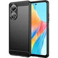 Custodia per Oppo A58 4G, Techsuit, Carbonio, Nera — 3