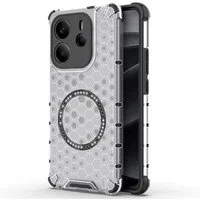 Custodia MagSafe per Xiaomi Redmi Note 14 4G (Regionale), Techsuit, HoneyComb Shield, Bianca — 3
