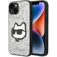 Custodia per Apple iPhone 14, Karl Lagerfeld, Glitter Choupette Patch, Argento — 3