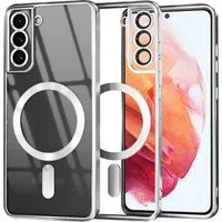Custodia MagSafe per Samsung Galaxy S21 5G G991, Techsuit, Luxury Crystal, Argento — 3