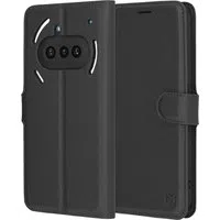 Custodia per Nothing Phone (3a), Techsuit, Leather Folio, Nera — 3