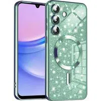 Custodia MagSafe per Samsung Galaxy A15 5G A156 / A15 A155, Techsuit, Luxury Glitter, Verde Chiaro — 3