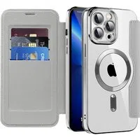Custodia MagSafe per Apple iPhone 13 Pro, Techsuit, SmartMag Book, Grigio — 3