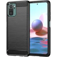 Custodia per Xiaomi Poco M5s / Redmi Note 10S / Note 10, Techsuit, Carbonio, Nera — 3