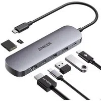 Hub USB-C Anker, 2 x USB-A 3.0 - 2 x USB-C - 1 x HDMI - 1 x SD - 1 x microSD, Grigio A83D2HA1 — 3